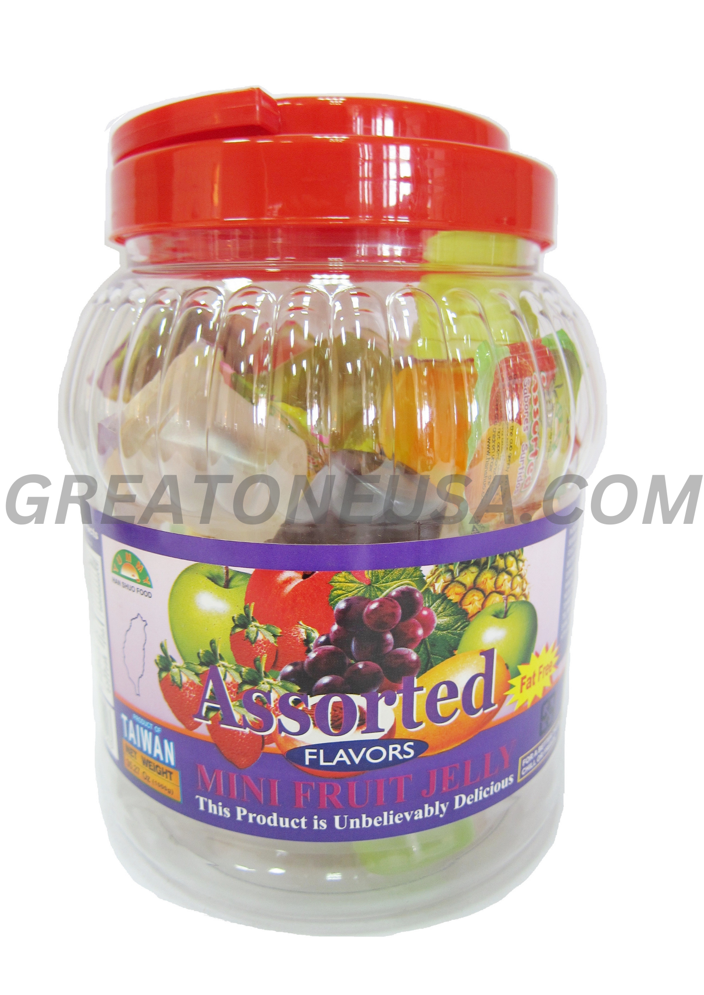 60005A HAN SHOU ASSORTED FRUIT FLAVOR JELLY 皇冠桶果凍-綜合口味